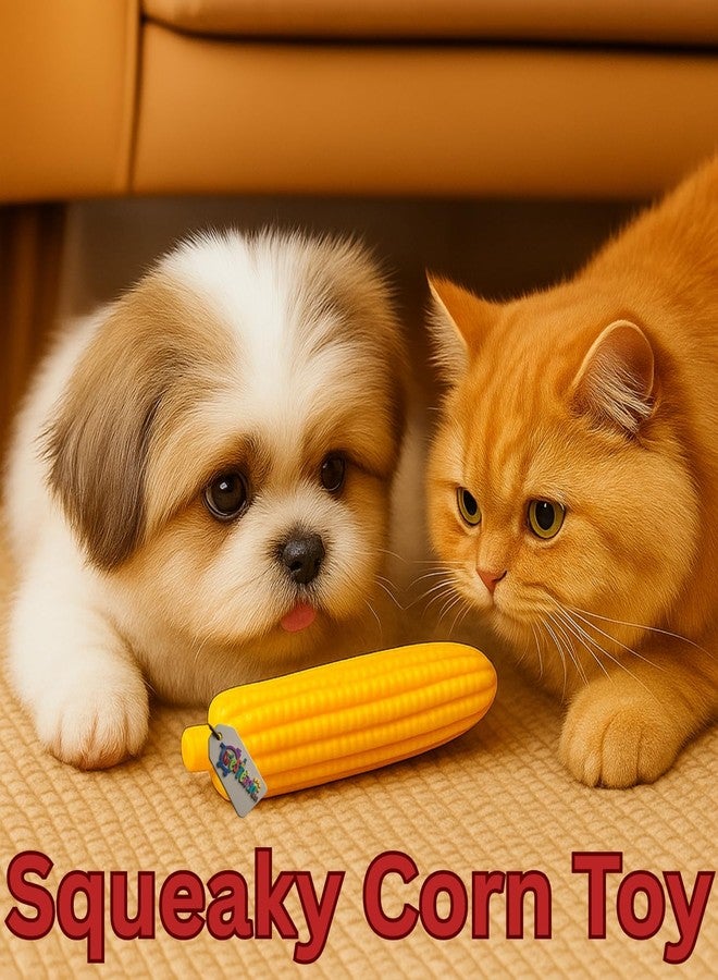 Western Era Corn Squeaky Dog Toy | Realistic Corn Cob Chew Toy with Built-in Squeaker | Textured Surface for Teeth Cleaning | Interactive Rubber Toy for All Breeds | Fun Indoor Outdoor Pet Toy - Image 2